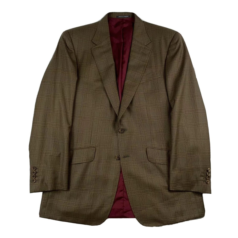 Bernard Weatherill Brown Red Checked Savile Row Handmade Blazer 40R NWOT